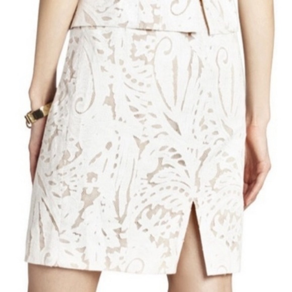 BCBG Maxazria Lace/Crochet Cream/Tan Dress - 2 - Picture 15 of 15